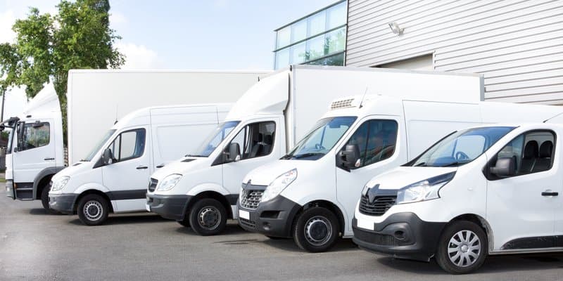 White cargo van parked in central Barcelona, available for cheap daily hire — BaoVans